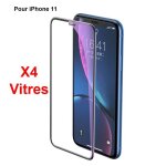 Protection dcran - verre tremp - iphone 11 - lot de 4 - anti - rayure - installation facile