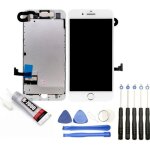 Vitre tactile + ecran lcd sur chassis avec nappes et bouton home compatible avec iphone 7 blanc + kit ...