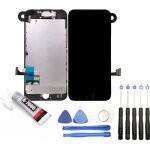 Vitre tactile + ecran lcd sur chassis avec nappes et bouton home compatible avec iphone 8 noir + kit ...