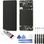 Vitre tactile + ecran lcd sur chssis compatible avec samsung galaxy a51 sm - a515f taille 6. 5 noir ...