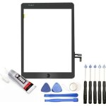 Vitre tactile compatible avec ipad 5 a1822 a1823 taille 9. 7 noir bouton home adhsifs + kit outils + ...