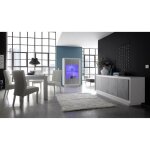 Vitrine 2 portes collection fall coloris blanc mat laqué et gris aspect béton Vitrine 2 portes collection fall coloris blanc mat laqué et gris aspect béton