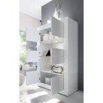 Vitrine 4 portes en verre sans éclairage collection isora coloris blanc laqué brillant Vitrine 4 portes en verre sans éclairage collection isora coloris blanc laqué brillant