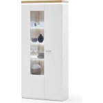 Vitrine - armoire coloris blanc avec led - longueur 88 x hauteur 197 x profondeur 38 cm