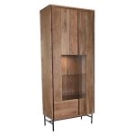 Vitrine armoire vaisselier en bois d acacia - verre coloris marron - longueur 80 x profondeur 40 x hauteur ... Vitrine armoire vaisselier en bois d acacia - verre coloris marron - longueur 80 x profondeur 40 x hauteur ...