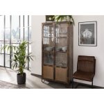 Vitrine - bois massif de manguier laqu (marron) - design industriel - heavy industry 223