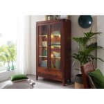 Vitrine - bois massif de palissandre huil� (noisette) - style moderne - brooklyn 27