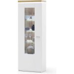 Vitrine coloris blanc - chêne wotan + éclairage led - longueur 70 x hauteur 197 x profondeur 38 cm Vitrine coloris blanc - chêne wotan + éclairage led - longueur 70 x hauteur 197 x profondeur 38 cm