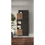 Vitrine 2 portes collection domi. coloris gris anthracite et ch�ne fonc�