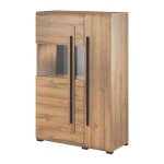 Vitrine design xl breda - 2 portes - led incluses - ch�ne - marron