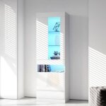 Vitrine - vitrine avec éclairage led 16 couleurs - armoire de salon - 2 portes 4 étagères - blanc - buffet ... Vitrine - vitrine avec éclairage led 16 couleurs - armoire de salon - 2 portes 4 étagères - blanc - buffet ...