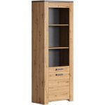 Vitrine follow - mlamin chne artisan et gris ardoise - 2 portes dont 1 en verre trempe - l73 x h199 ...