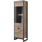 Vitrine industrielle 1 porte ardan - meubles line - bois - contemporain - design - beige - marron