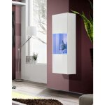 Vitrine led murale design fly iii 126cm blanc