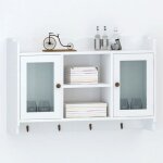 Vitrine murale blanche avec tagre pour livre / dvd / verre - vidaxl