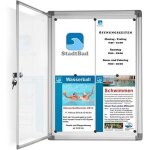 Vitrine murale 37 x 51 cm avec cadre en aluminium 2 x a4 avec magnets tableau daffichage avec panneau ...