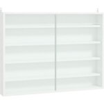 Vitrine murale pour objets de collection - homcom - 80x9. 5x60cm - panneau de particules - blanc