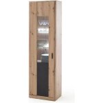 Vitrine de rangement coloris ch�ne - longueur 59 x hauteur 198 x profondeur 39 cm