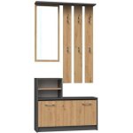 Vittoria - vestiaire dentr�e - pat�re murale + miroir + rangement chaussures - 180x85x24 - meuble dentr�e ...
