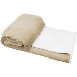 Couverture plaid polaire 150 x 200 cm en flanelle et sherpa ultra doux - beige - vivezen