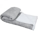 Couverture plaid polaire 220 x 240 cm en flanelle et sherpa ultra doux - gris - vivezen