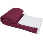 Couverture plaid polaire 220 x 240 cm en flanelle et sherpa ultra doux - prune - vivezen