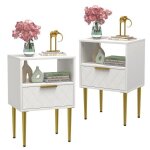 Vivolilv lot de 2 tables de chevet avec 1 tiroir et 1 niche en bois - chevet de lit 40 x 30 x 57cm blanc ... Vivolilv lot de 2 tables de chevet avec 1 tiroir et 1 niche en bois - chevet de lit 40 x 30 x 57cm blanc ...
