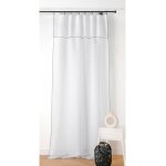 Voilage aspect lin bourdon noir - taille: 140x295cm - coloris: blanc