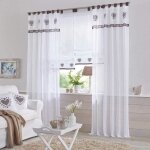 Voilage blanc haopyou - rideau semi - transparent 140x175 cm - d�coration de fen�tre moderne