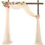 Voilage champagne mariage tenture mariage decor pour arche rideaux salon charpe de fentre voile draperie ...