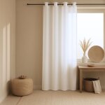 Voilage - effet lin fluide blanc 140x280 cm