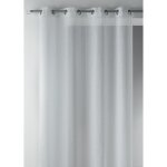 Voilage fines rayures brod�es avec grande largeur blanc 300x260 cm
