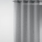 Voilage en �tamine unie et fils lurex gris clair 140x240 cm