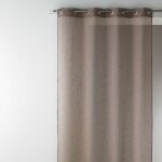 Voilage en �tamine unie et fils lurex taupe 140x240 cm