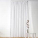 Voilage  galon fronceur - effet boucl blanc 240x260 cm
