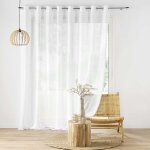 Voilage grande largeur 300 x 240 cm effet lin tisse haltona blanc Voilage grande largeur 300 x 240 cm effet lin tisse haltona blanc