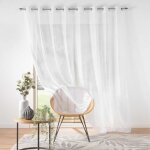 Voilage grande largeur 300 x 240 cm voile sablé lissea blanc Voilage grande largeur 300 x 240 cm voile sablé lissea blanc