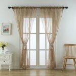 Voilage - haopyou - brun - 132 x 260 cm - polyester - int�rieur