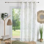 Voilage imprim� bambou vert olive 140x240 cm