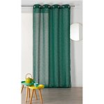 Voilage l�ger � laspect lin vert fonc� 140x240 cm
