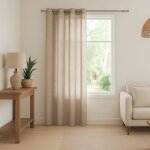 Voilage l�ger � laspect lin sable 140x240 cm