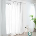 Voilage � nouettes en 100% lin blanc 140x280 cm