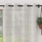 Voilage � oeillets baie vitr�e 280x250 cm bella argent par soleil docre