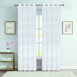 Voilage � oeillets brod� brillant gris 140x240 cm