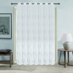 Voilage � oeillets brod� brillant gris 300x240 cm