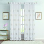 Voilage � oeillets brod� brillant taupe 140x240 cm