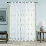 Voilage � oeillets brod� brillant taupe 300x240 cm