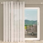 Voilage  oeillets spcial baie vitre 280x250 cm celia blanc par soleil docre