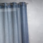 Voilage en organza fantaisie - effet r�sille bleu 140x260 cm