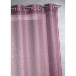 Voilage en organza fantaisie - effet r�sille prune 140x260 cm